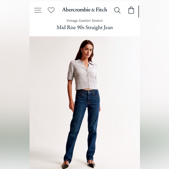 Abercrombie & Fitch Mid Rise 90s Straight Jean - Picture 2 of 2